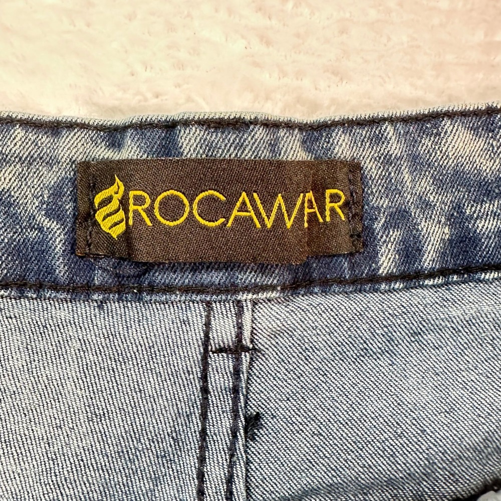 Rocawear Skinny‎ Jeans Mens 34x32 Blue Acid Wash Stretch Denim Streetwear - Picture 5 of 16